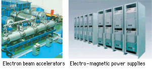 Electron beam accelerators Electro-magnetic power supplies